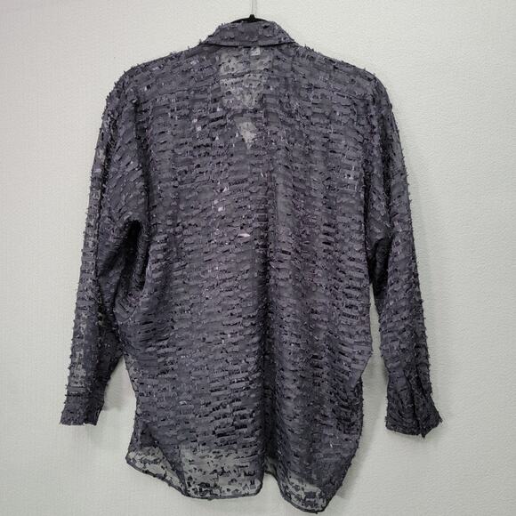 ALANI THE GRAY SHEER BLOUSE, SIZE S? - Picture 4 of 7